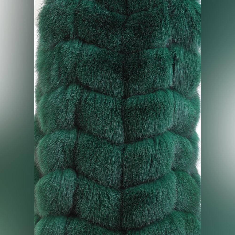 🍀☘️Luxurious Green Genuine Fox Fur Vest! Like new - Picture 4 of 4